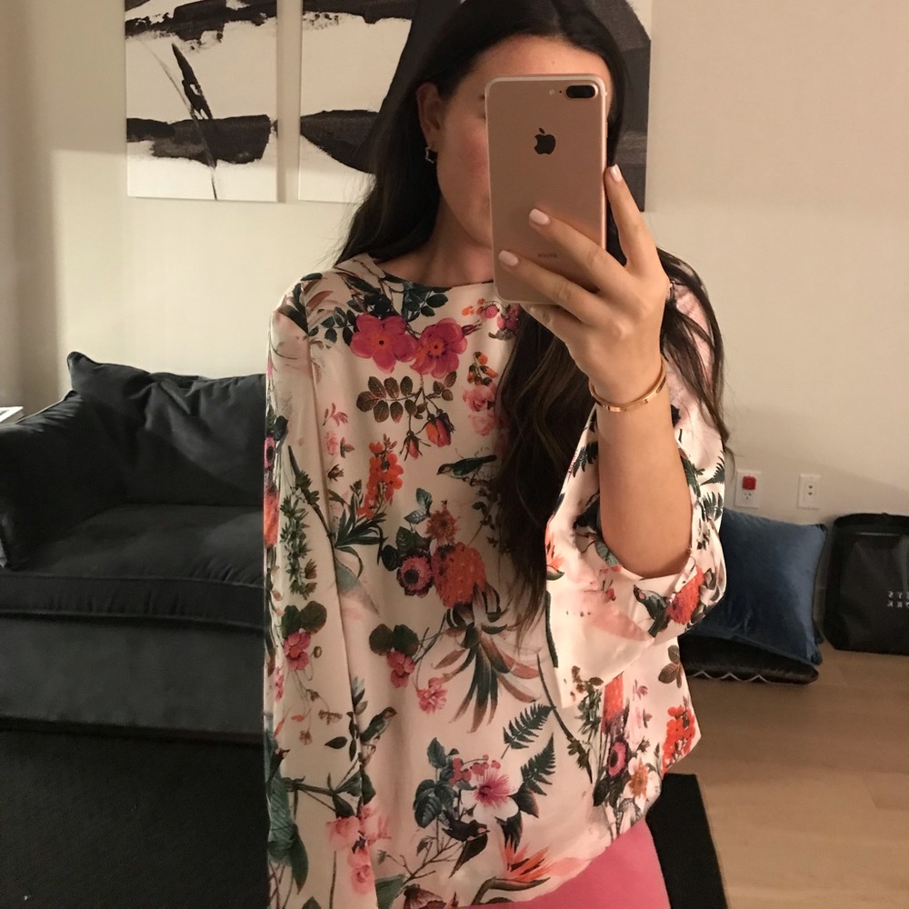 Floral pink blouse